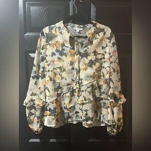 Zac & Rachel Gold Thread Floral Blouse